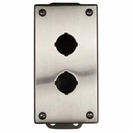 EATON 10250TN34 2-Element Heavy Duty Oiltight/Watertight Pushbutton Enclosure, 8.3 in L x 3.8 in W x 5.1 in D, NEMA 4/4X/12 NEMA Rating, 304 Stainless Steel