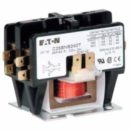 EATON C25BNB240B Compact Definite Purpose Contactor With Metal Mounting Plate, 208/240 VAC V Coil, 40/50 A, 2 Poles