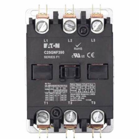 EATON C25GNF390T Non-Reversing Definite Purpose AC Contactor, 24 VAC V Coil, 90 A, 3 Poles