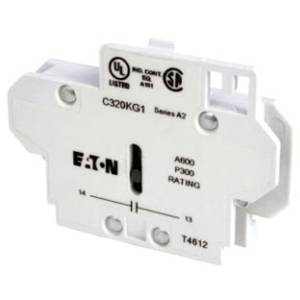 EATON C320KG11 Heavy Duty Auxiliary Contact Kit, 600 VAC, 10 A, 1 Contacts, Silver Cadmium Alloy
