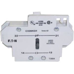 EATON C320KG3 Auxiliary Contact Kit, 600 VAC, 10 A, 2 Contacts