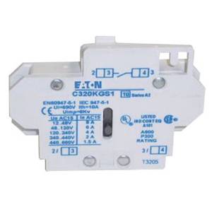 EATON C320KGS1 Auxiliary Contact, 600 VAC, 10 A, 1 Contacts