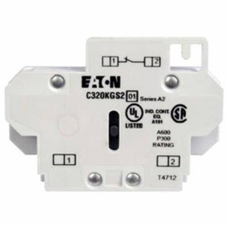 EATON C320KGS2 Auxiliary Contact, 120/600 VAC, 10/60 A, 1 Contacts, Silver Cadmium Alloy