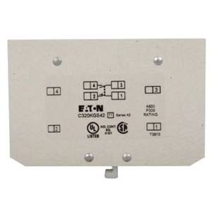 EATON C320KGS42 Base Auxiliary Contact, 600 VAC, 2 Contacts, Silver Cadmium Alloy
