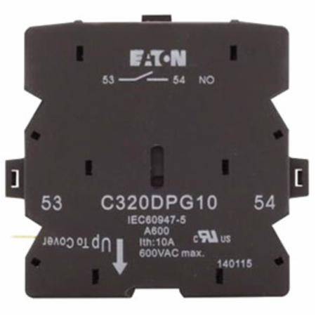 EATON F1C320DPG11 Heavy Duty Pilot Rated Auxiliary Contact With Pressure Plate, Quick Connect Terminal, 600 VAC, 10 A, 2 Contacts