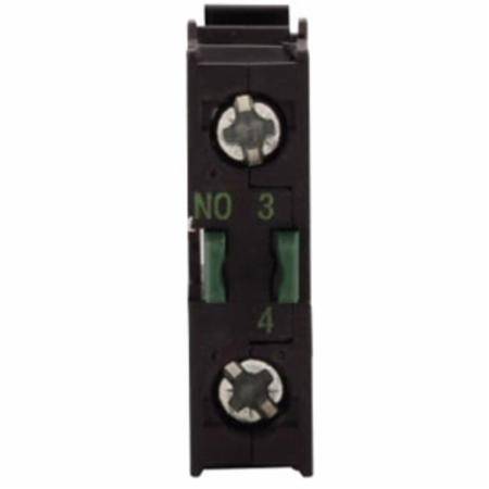 EATON M22-KC10 Non-Illuminated Contact Block, 22.5 mm, 1NO Contact, 4 A at 230 VAC, 2 A at 500 VAC Contact, Momentary Action, Black