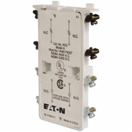 EATON W22 Auxiliary Contact, 120/600 VAC, 125/300 VDC, 4 Contacts