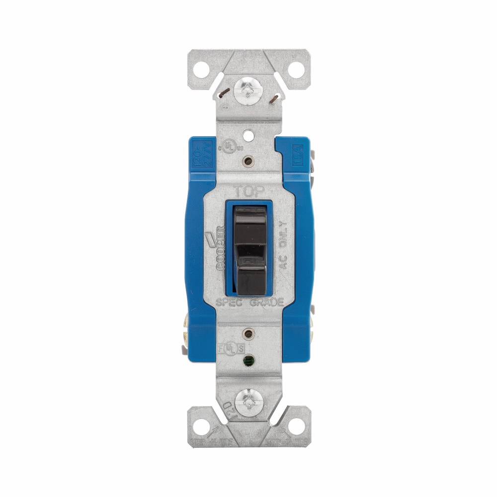 EATON Arrow Hart® 1203BK 1200 3-Way Construction Grade Toggle Switch, 120/277 VAC, 15 A, 1/2 hp