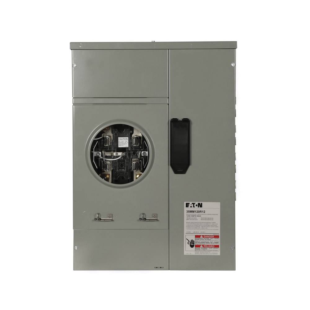 EATON 35MM140R1240225 Meter Stack, 400 A Plug-In Socket, Bottom/Back/Top Feed, 120/240 VAC, 1200 A Bus