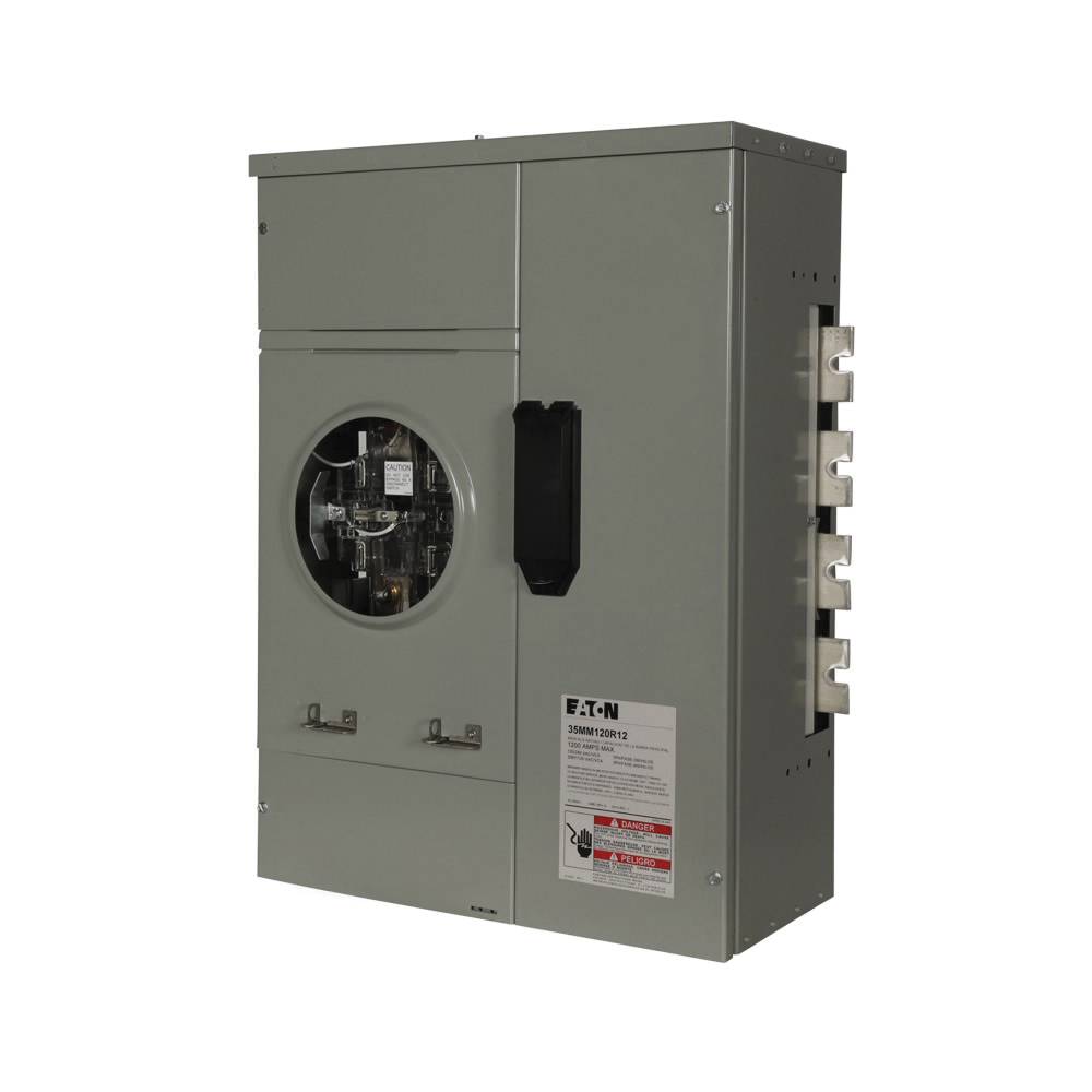 EATON 35MM140R1240225 Meter Stack, 400 A Plug-In Socket, Bottom/Back/Top Feed, 120/240 VAC, 1200 A Bus