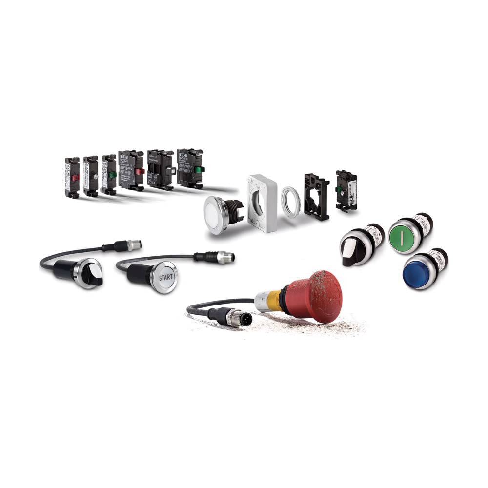 EATON 53-1317-2 Heavy Duty Oiltight/Watertight Button and Hasp, 1 in L x 1 in W x 0.05 in H