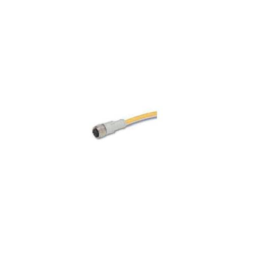EATON CSDS4A4RY2205 Global Plus 4-Wire Standard Single End Cable Connector, M12x1 4-Pin Micro-Style Straight Female Connector, 5 m L Cable, 4 Poles, Single Keyway