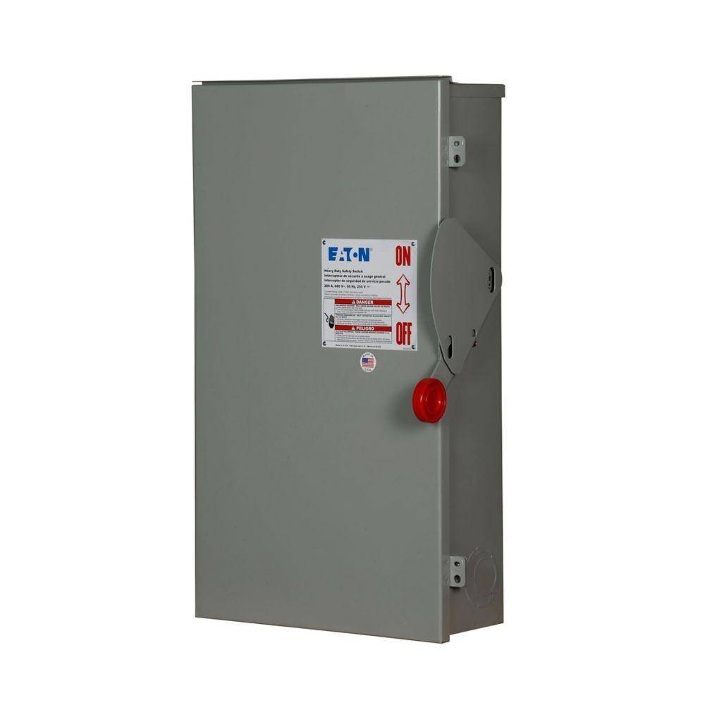 EATON DH361FDK-USSJ Heavy Duty Fusible Safety Switch, 600 V, 30 A, 3 Poles