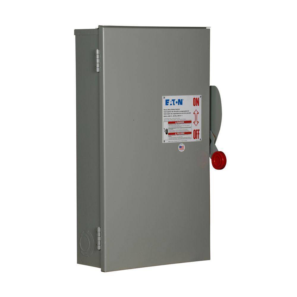 EATON DH361FDK-USSJ Heavy Duty Fusible Safety Switch, 600 V, 30 A, 3 Poles