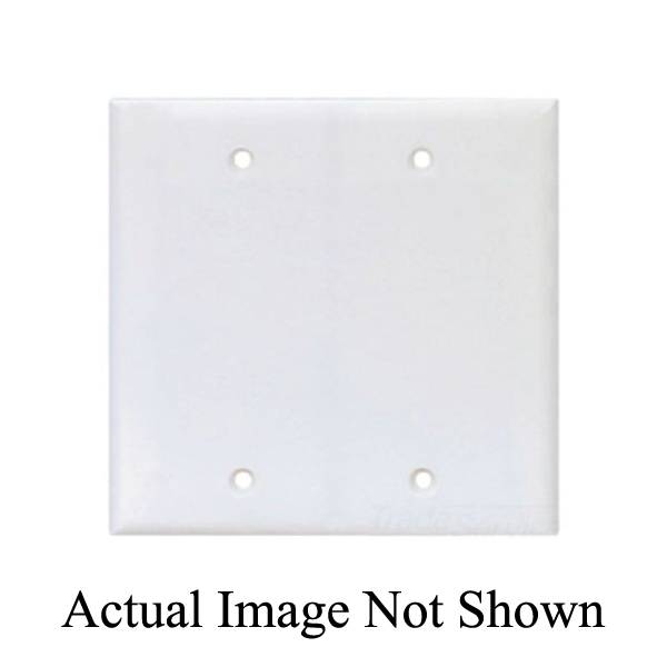 EATON Arrow Hart® PJ23V Mid Size Specification Grade Blank Wall Plate, 2 Gangs, 4.87 in H x 4.94 in W, Polycarbonate, Ivory