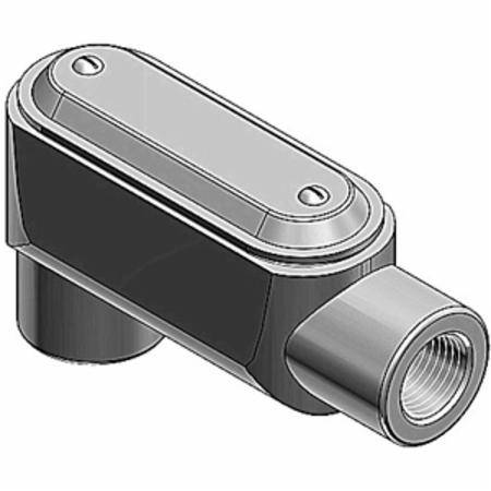 T&B® BlueKote® LB27CG-TB Type LB Pre-Assembled Conduit Body With Cover, Gasket, 3/4 in Hub, Form 7 Form, 6.6 cu-in Capacity, Gray Iron, Epoxy Powder Coated/Zinc Plated
