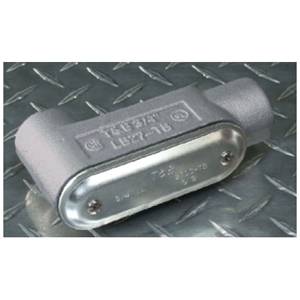 T&B® BlueKote® LR17CG-TB Type LR Pre-Assembled Conduit Body With Cover, Gasket, 1/2 in Hub, Form 7 Form, 4 cu-in Capacity, Iron, Epoxy Powder Coated/Zinc Plated