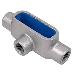 T&B® BlueKote® T37 Type T Conduit Body, 1 in Hub, Form 7 Form, 16.9 cu-in Capacity, Iron, Epoxy Powder Coated/Zinc Plated