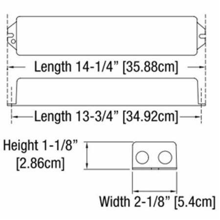 120/277 VAC, 1350 Lumen, Thomas & Betts Corporation FPDL/U Fluorescent Emergency Ballast, 2 Straight Lamp, T5