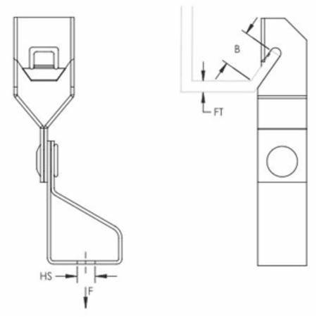 1/16 to 1/4" Flange Pentair 1226TI CADDY® Rod to Z-Purlin Clip