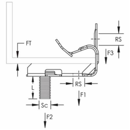 1/8 to 1/4" Flange Pentair M24S CADDY® Flange Clip