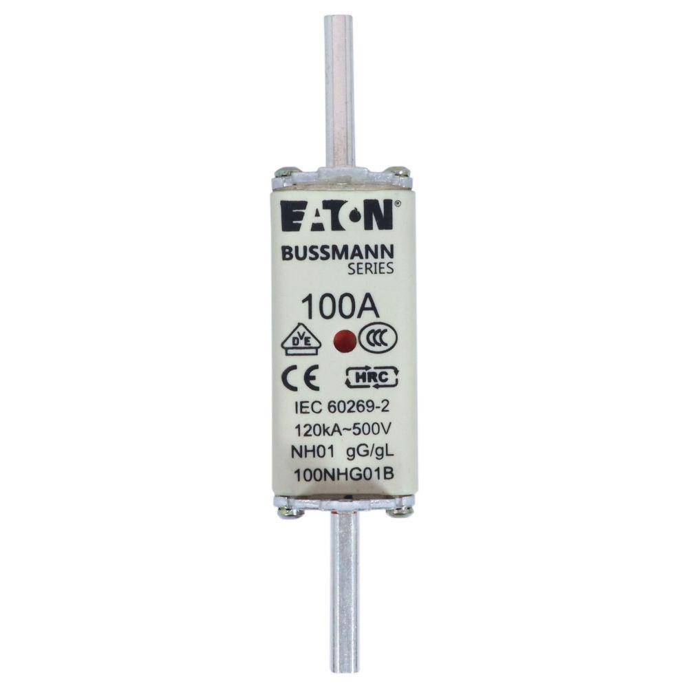 Edison 100NHG01B Fuse Link With Metal Gripping Lug, 500 VAC, 100 A
