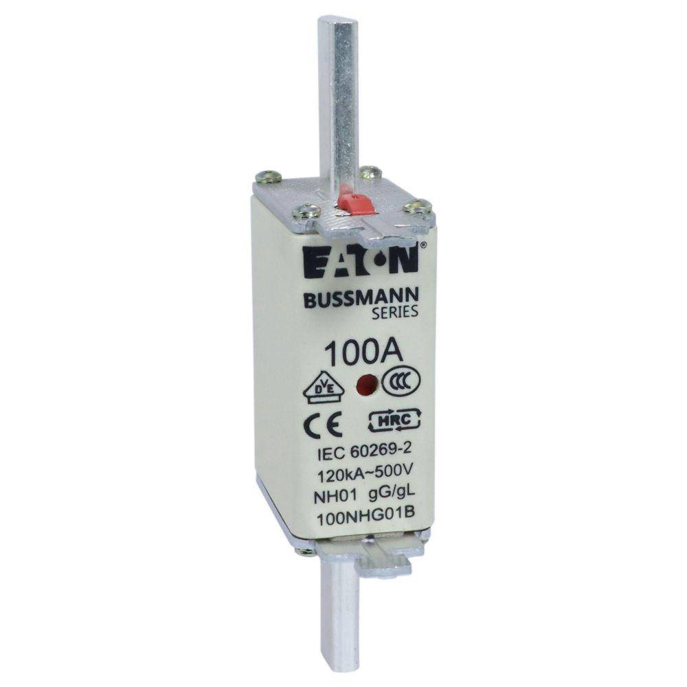 Edison 100NHG01B Fuse Link With Metal Gripping Lug, 500 VAC, 100 A