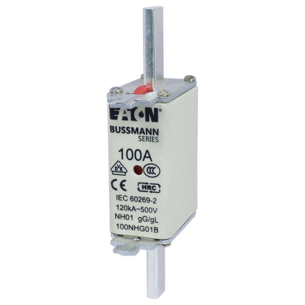 Edison 100NHG01B Fuse Link With Metal Gripping Lug, 500 VAC, 100 A