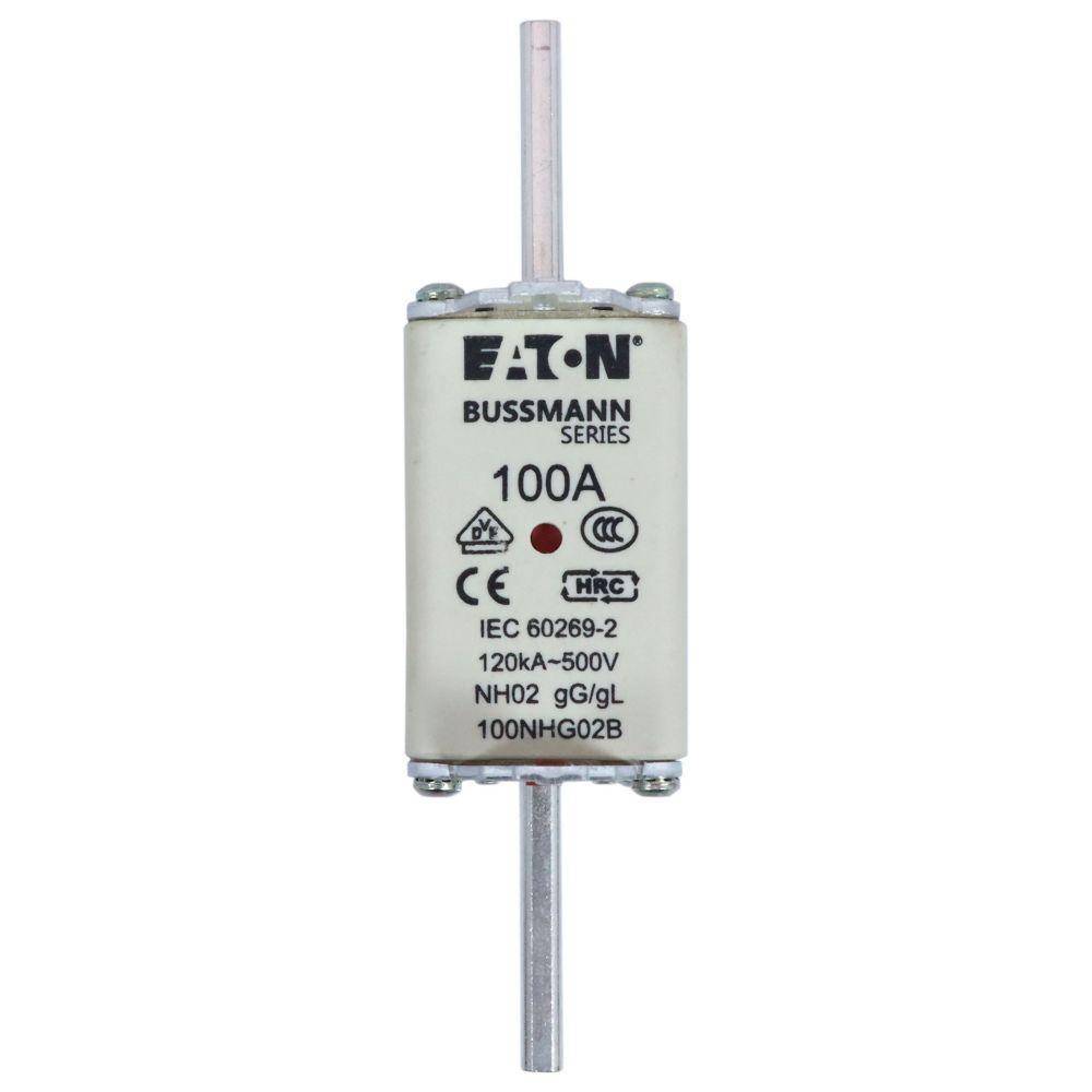 Edison 100NHG02B Fuse Link With Metal Gripping Lug, 500 VAC, 100 A