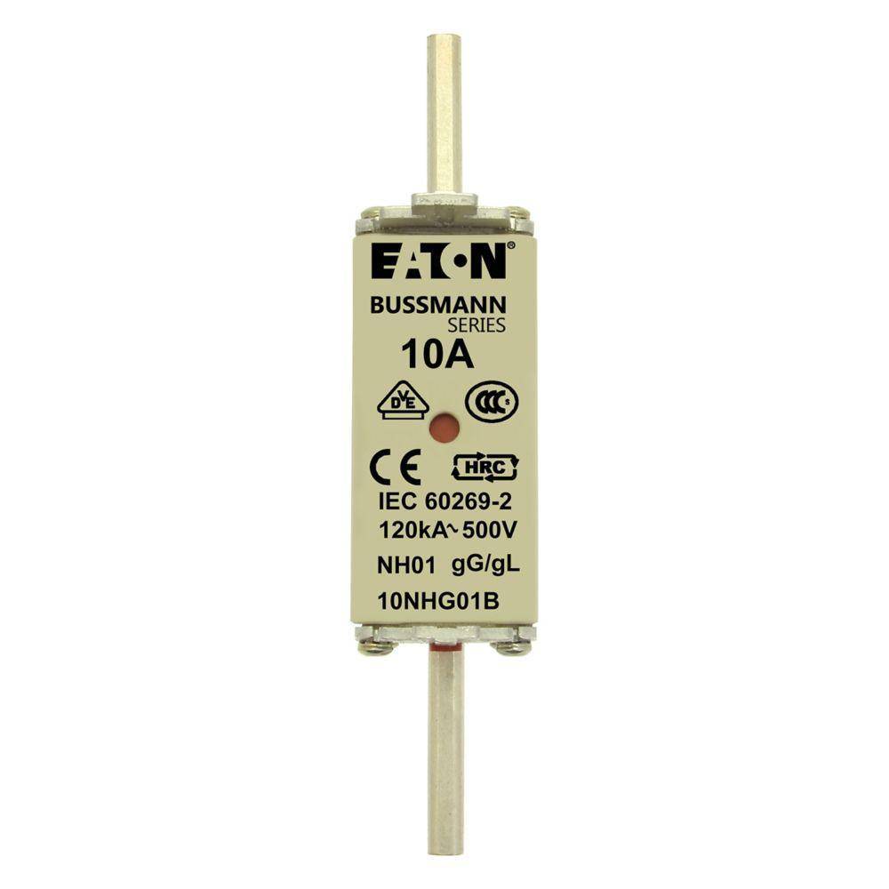 Edison 10NHG01B Fuse Link With Metal Gripping Lug, 500 VAC, 10 A