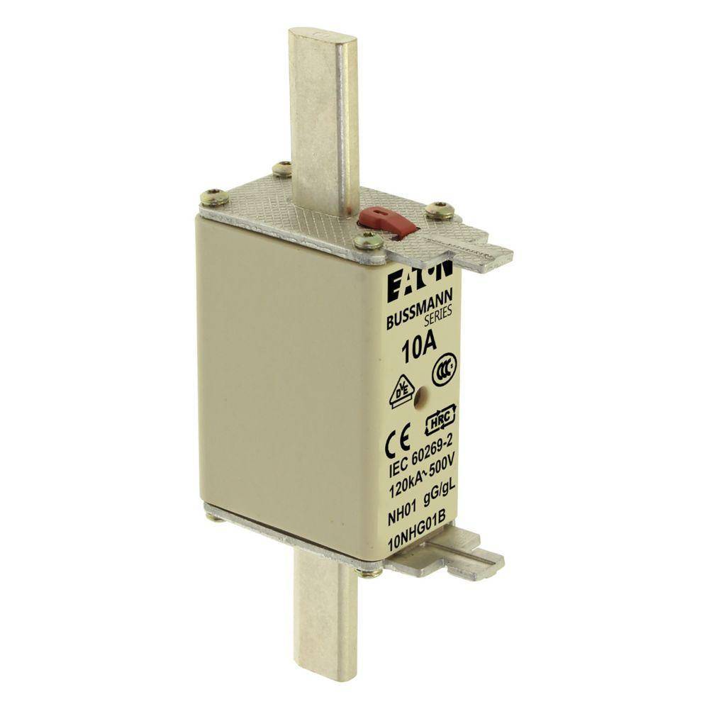 Edison 10NHG01B Fuse Link With Metal Gripping Lug, 500 VAC, 10 A