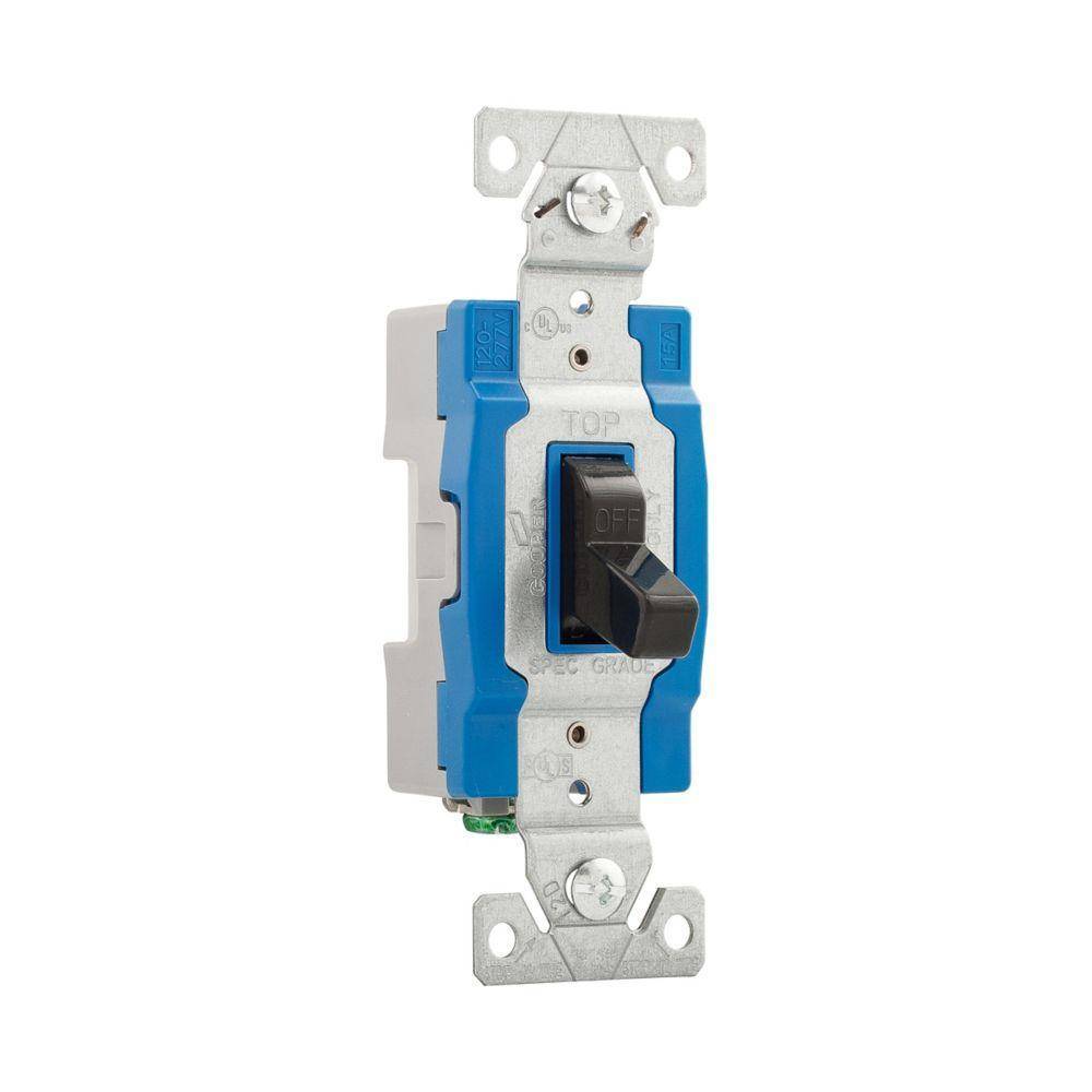 EATON Arrow Hart® 1201BK 1200 Construction Grade Toggle Switch, 120/277 VAC, 15 A, 1/2 hp