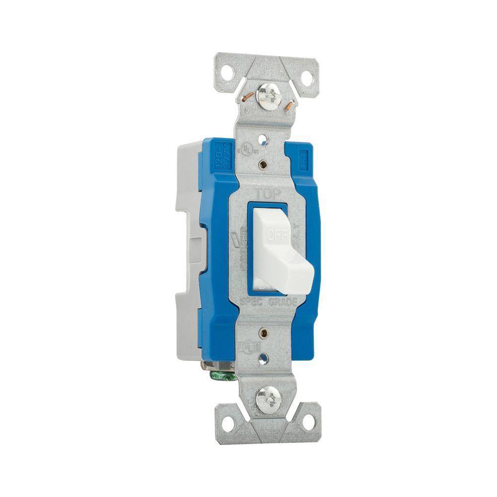 EATON Arrow Hart® 1201W 1200 Construction Grade Toggle Switch, 120/277 V, 15 A, 1/2 hp Power Rating