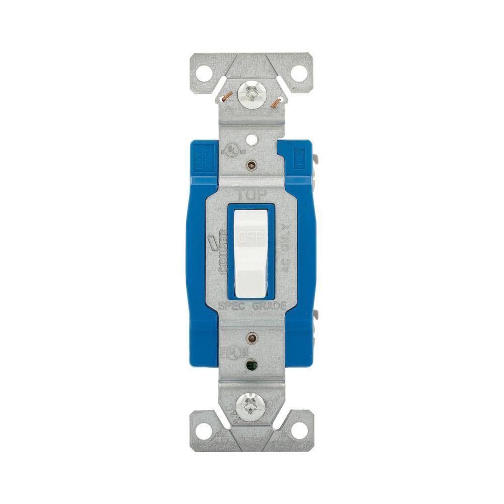EATON Arrow Hart® 1201W 1200 Construction Grade Toggle Switch, 120/277 V, 15 A, 1/2 hp Power Rating