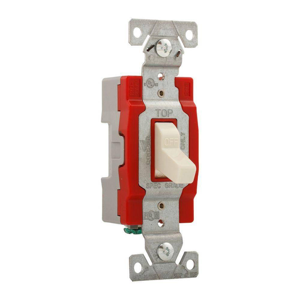 EATON Arrow Hart® 1221LA 1220 Construction Grade Toggle Switch, 120/277 V, 20 A, 1 hp Power Rating