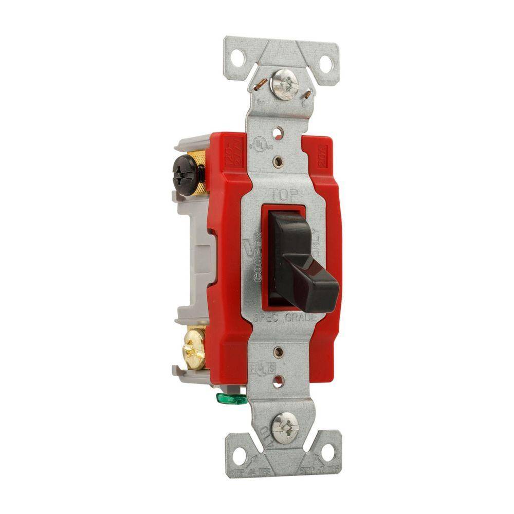 EATON Arrow Hart® 1224BK 1220 4-Way Construction Grade Toggle Switch, 120/277 V, 20 A, 1 hp Power Rating
