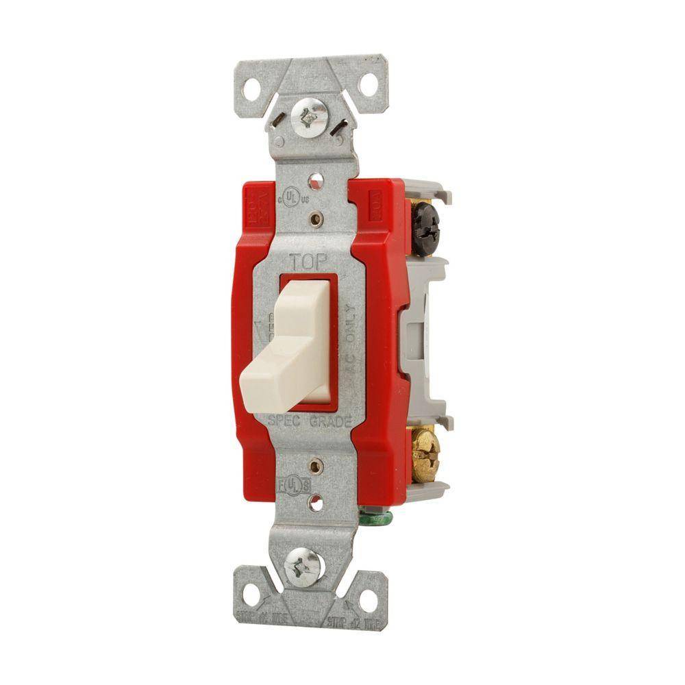 EATON Arrow Hart® 1224LA 1220 4-Way Construction Grade Toggle Switch, 120/277 V, 20 A, 1 hp Power Rating