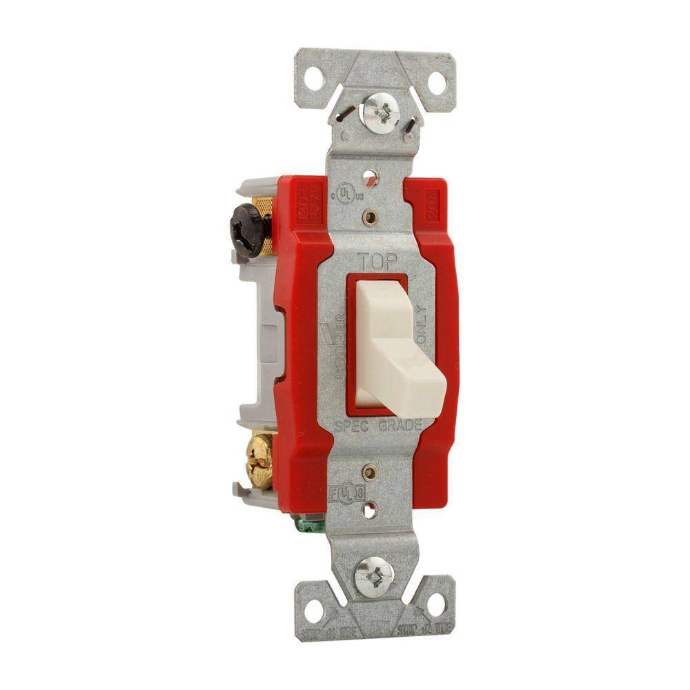EATON Arrow Hart® 1224LA 1220 4-Way Construction Grade Toggle Switch, 120/277 V, 20 A, 1 hp Power Rating