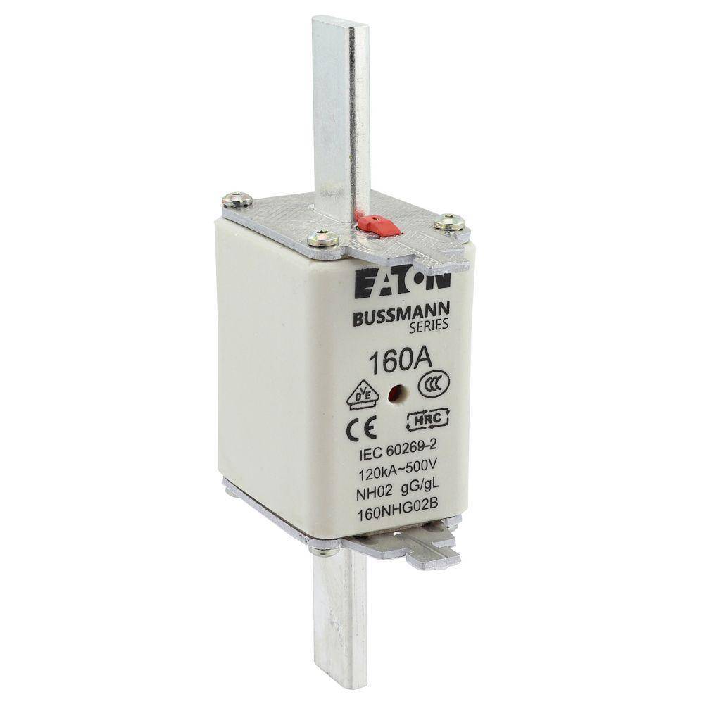 Edison Bussmann 160NHG02B NH Fuse Link, 500 VAC, 160 A, For Use With Class C gG/gL Fuse, Ceramic