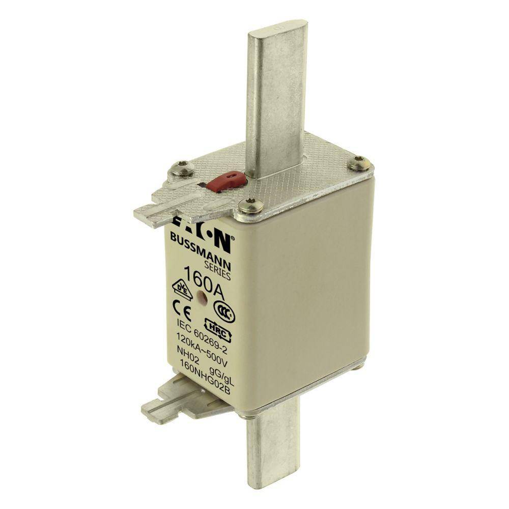 Edison Bussmann 160NHG02B NH Fuse Link, 500 VAC, 160 A, For Use With Class C gG/gL Fuse, Ceramic