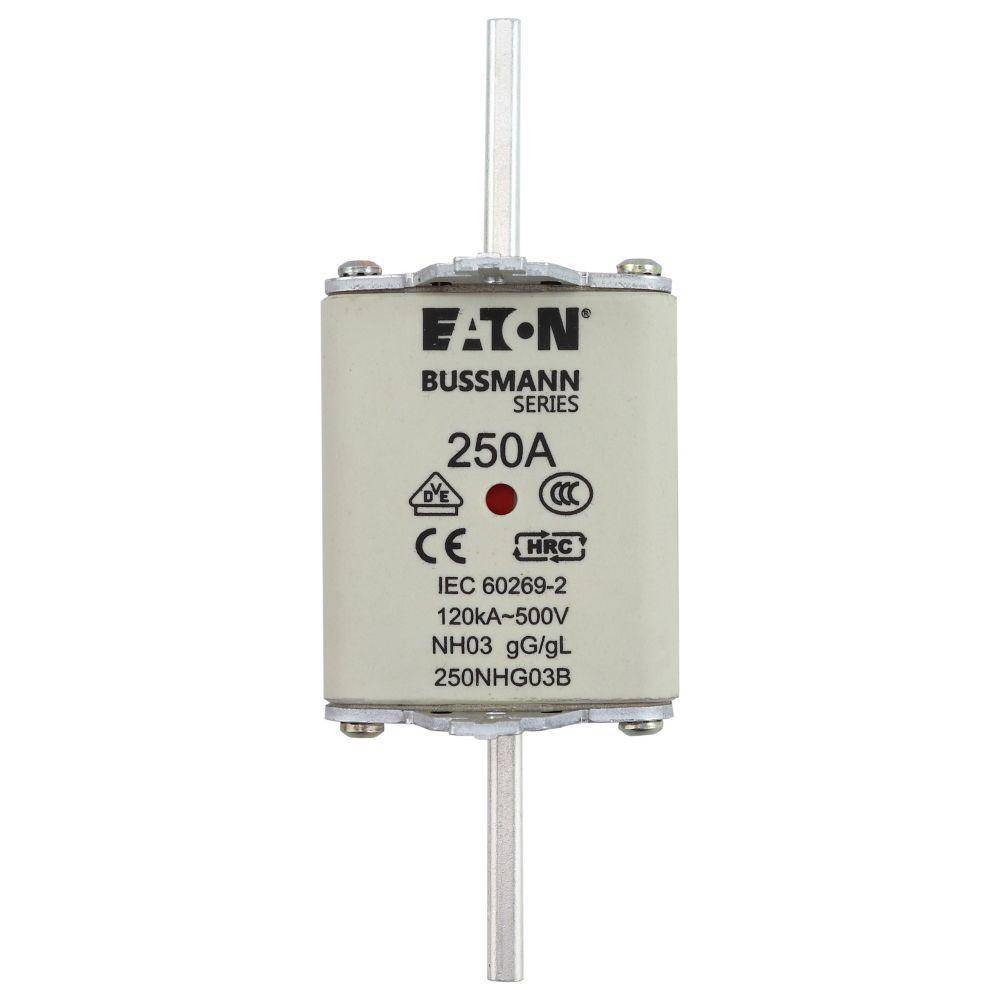 Edison 250NHG03B Fuse Link With Metal Gripping Lug, 500 VAC, 250 A