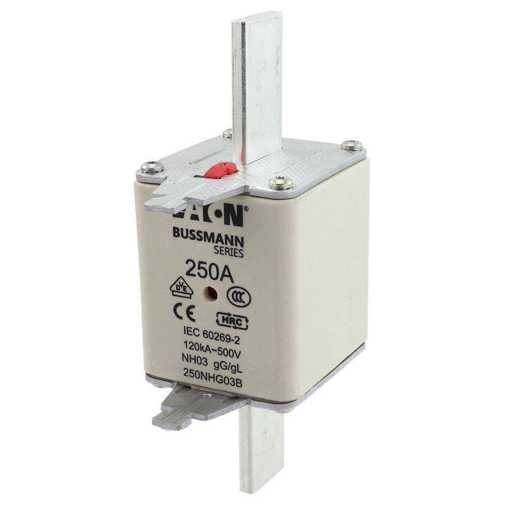 Edison 250NHG03B Fuse Link With Metal Gripping Lug, 500 VAC, 250 A