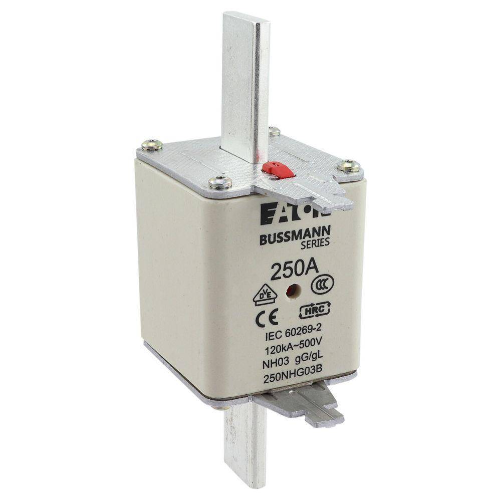 Edison 250NHG03B Fuse Link With Metal Gripping Lug, 500 VAC, 250 A