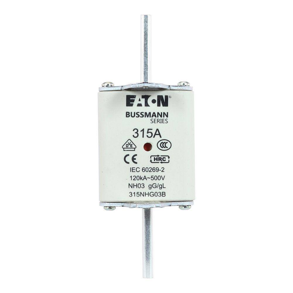 Edison 315NHG03B Fuse Link With Metal Gripping Lug, 500 VAC, 315 A