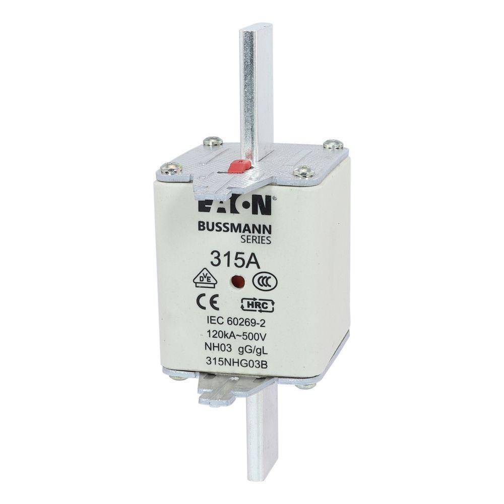 Edison 315NHG03B Fuse Link With Metal Gripping Lug, 500 VAC, 315 A