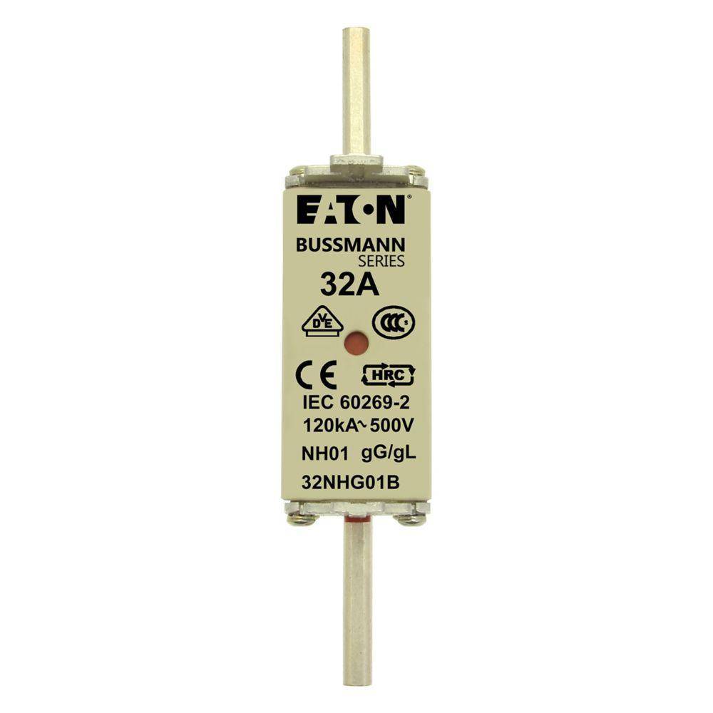 Edison 32NHG01B Fuse Link With Metal Gripping Lug, 500 VAC, 32 A