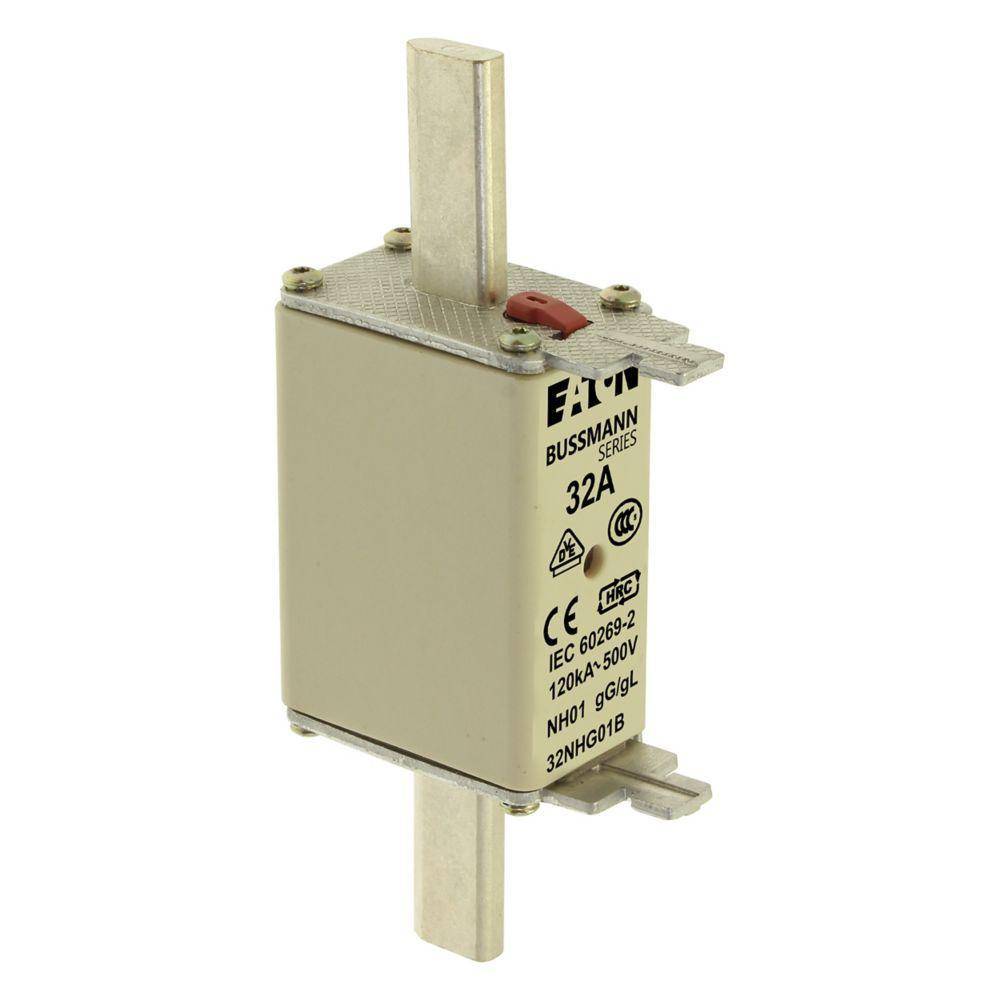 Edison 32NHG01B Fuse Link With Metal Gripping Lug, 500 VAC, 32 A
