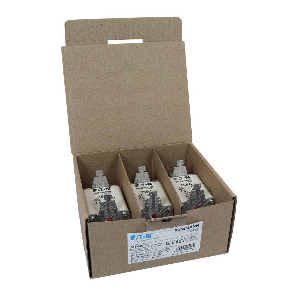 Edison 355NHG03B Fuse Link With Metal Gripping Lug, 500 VAC, 355 A