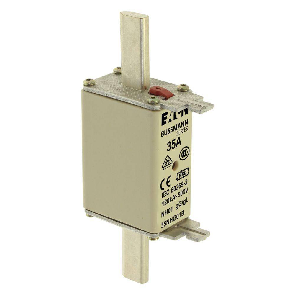 Edison 35NHG01B Fuse Link With Metal Gripping Lug, 500 VAC, 35 A
