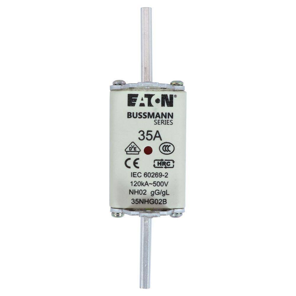 Edison 35NHG02B Fuse Link With Metal Gripping Lug, 500 VAC, 35 A